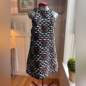 Hutch Dress with Sunglasses Print in Black and Pink Size Medium